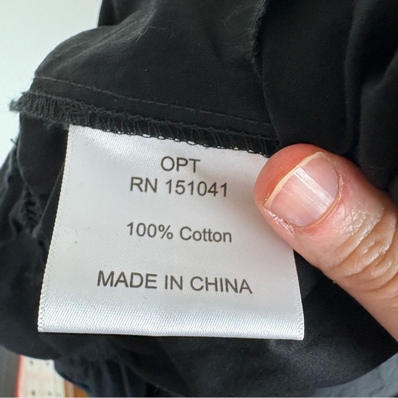 Tuckernuck O.P.T Black Square Neck Smocked Cotton Sundress Midi Dress Size XS - Picture 6 of 6